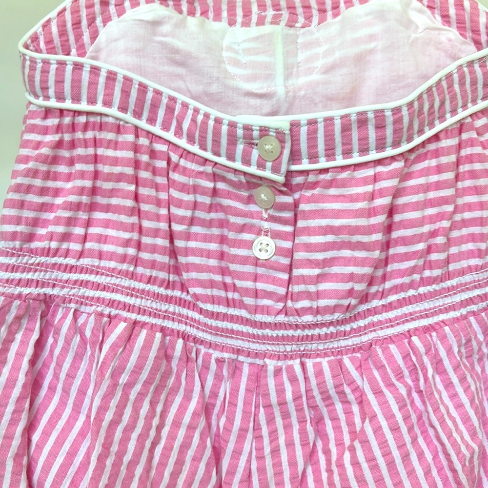 JANIE & JACK | Dolce Pink and White Stripe Seersucker Romper - Picture 10 of 15